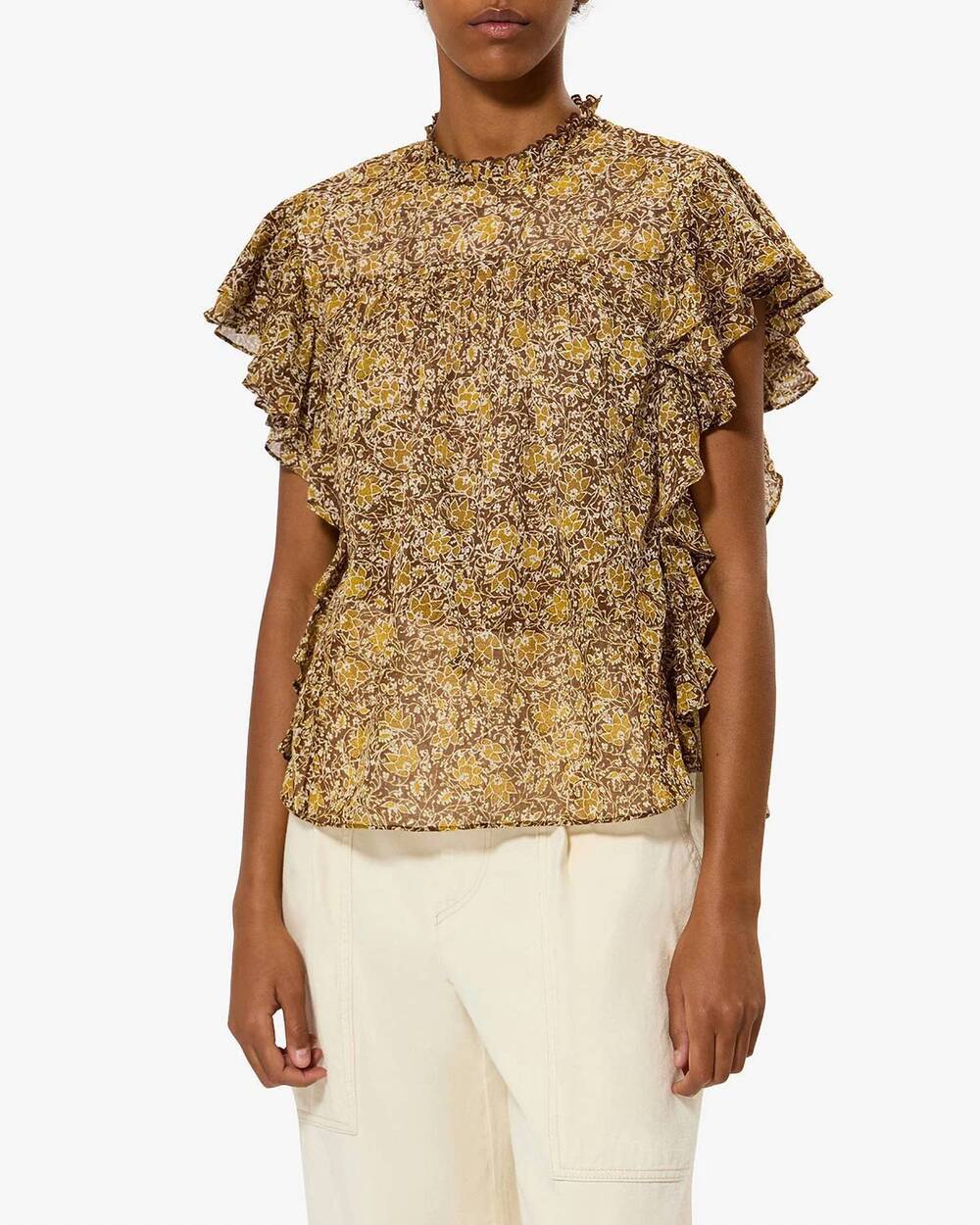 NEW ISABEL MARANT daliyane floral top in khaki